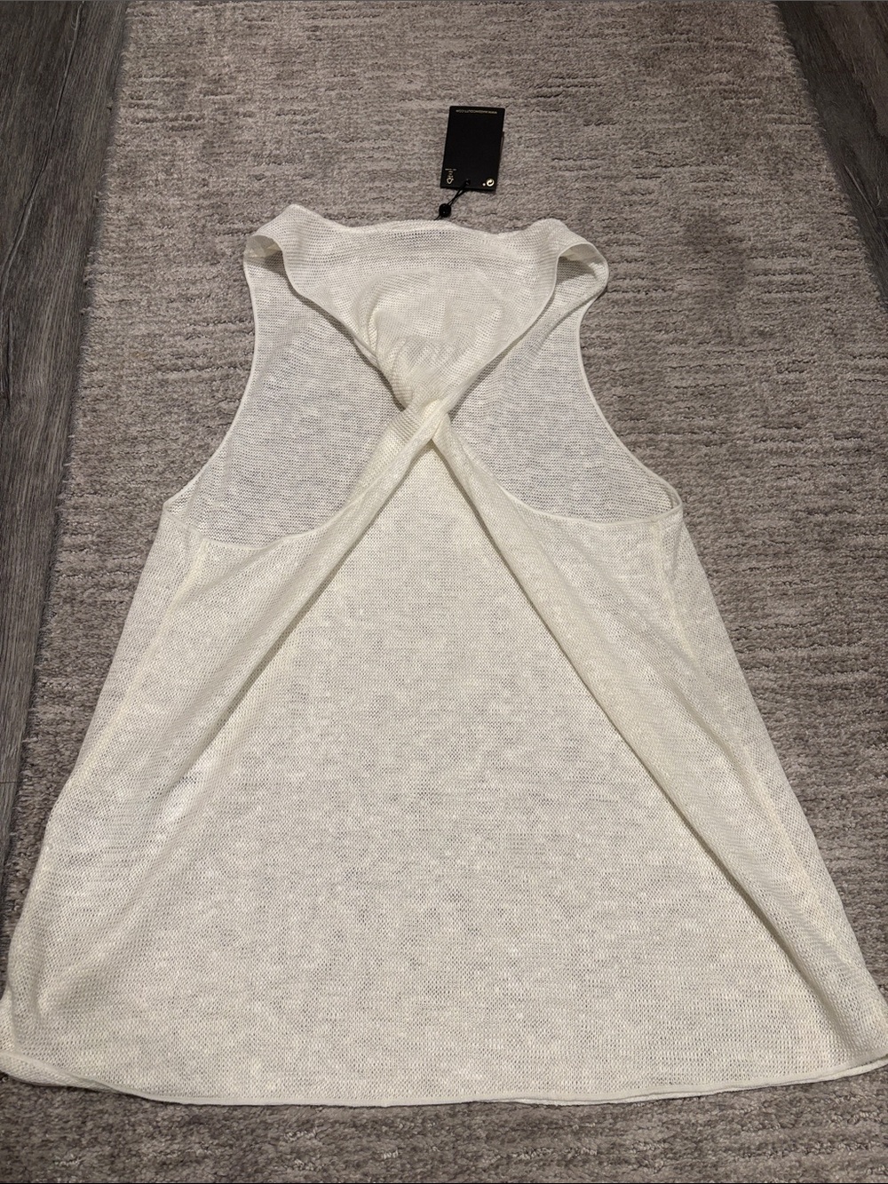 Massimo Dutti Light Gray Sleeveless Knit Tank Top - size M